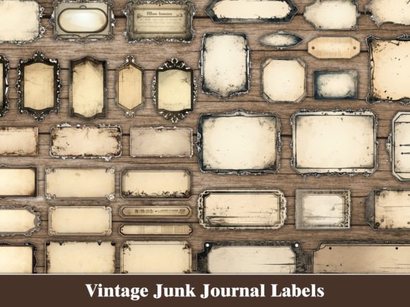 vintage tags labels junk journal kit vol. 1 junk journal kit printable ephemera