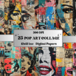 pop art collage magazines journal paper junk journal magazine printable collage paper
