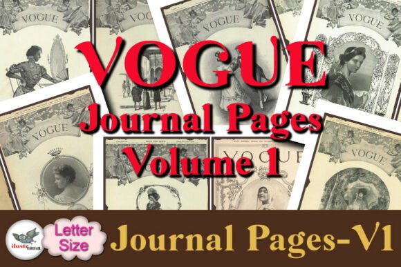 vintage vogue journal pages vol. 1 junk journal magazine printable collage paper