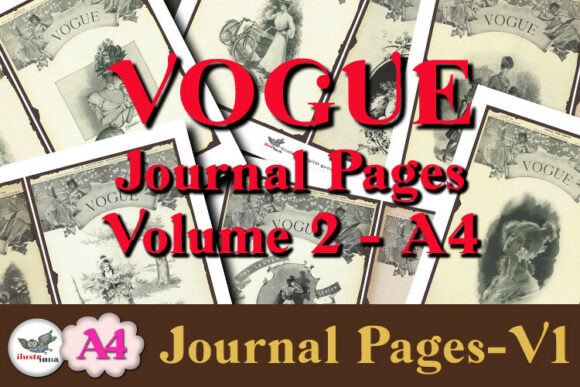 vintage vogue journal pages vol. 2 junk journal magazine printable collage paper