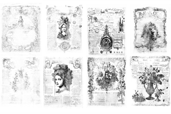 grungy antique style magazine pages junk journal magazine printable collage paper