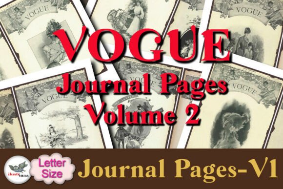 vintage vogue journal pages v2 junk journal magazine printable collage paper