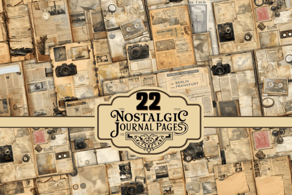 vintage newsprint junk journal pages printable scrapbook spread ideas