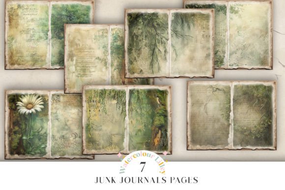 forest junk journal pages printable scrapbook spread ideas