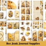 yellow bee junk journal kit ephemera junk journal pockets envelopes printable diy