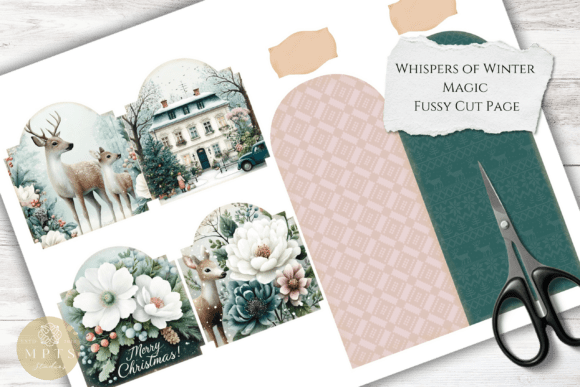 whispers of winter magic pocket tags junk journal pockets envelopes printable diy