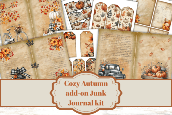 cozy autumn mini junk journal kit junk journal pockets envelopes printable diy