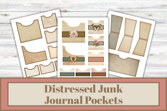 distressed junk journal pockets junk journal pockets envelopes printable diy