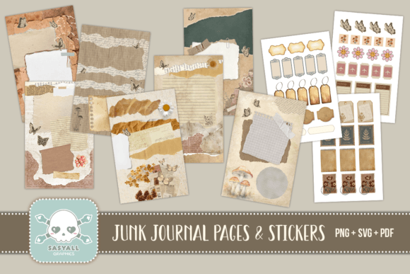 junk journal vintage pages & stickers junk journal stickers printable tags labels