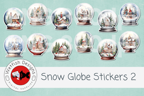 snow globe printable stickers junk journal stickers printable tags labels