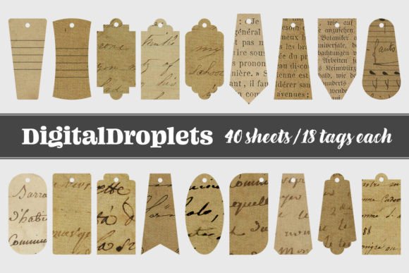 vintage papers vol.1 tags junk journal stickers printable tags labels