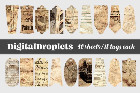 printed lace vol.26 tags junk journal stickers printable tags labels