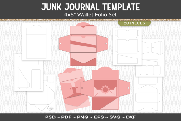 junk journal folio template kit vol. 4 junk journal templates printable pdf canva