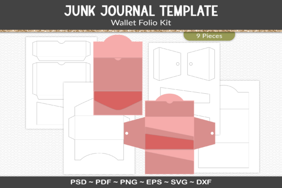 junk journal folio template kit vol. 9 junk journal templates printable pdf canva