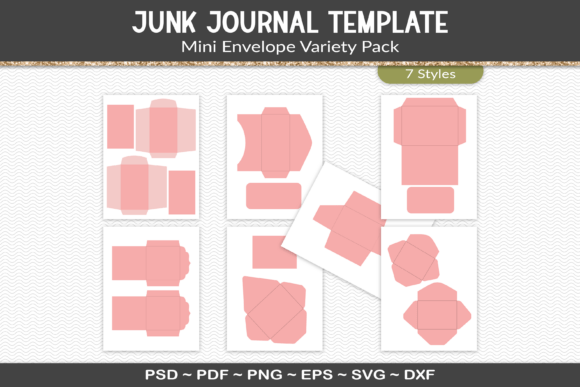 junk journal envelopes template kit vol. 1 junk journal templates printable pdf canva