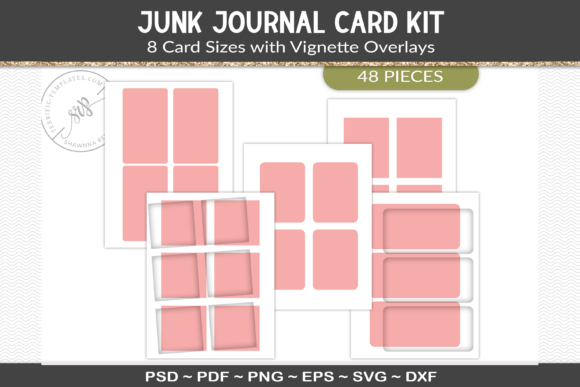 junk journal cards template kit junk journal templates printable pdf canva