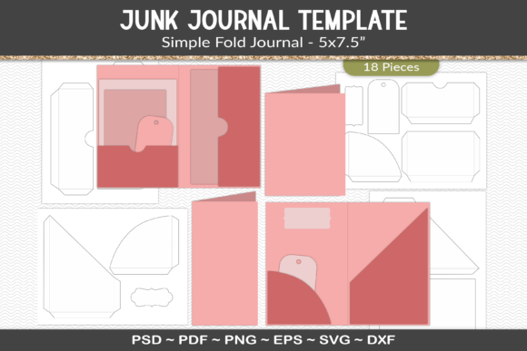 junk journal folio template kit vol. 11 junk journal templates printable pdf canva