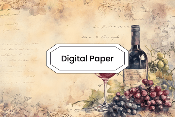 rustic vintage red wine digital paper junk journal templates printable pdf canva