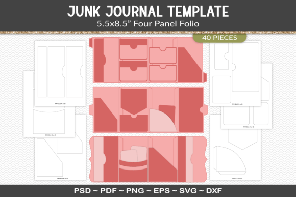 junk journal folio template kit vol. 1 junk journal templates printable pdf canva