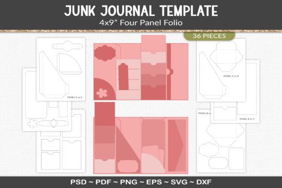 junk journal folio template kit vol. 2 junk journal templates printable pdf canva