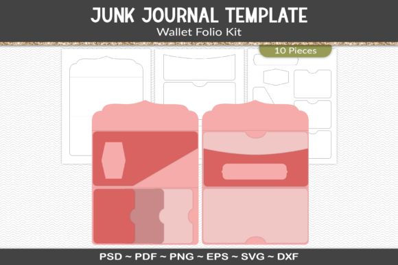 junk journal folio template kit vol. 10 junk journal templates printable pdf canva