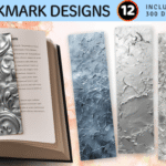 Luxury Silver PNG Bookmark Design Vol. 2 vintage silver metal bookmark design