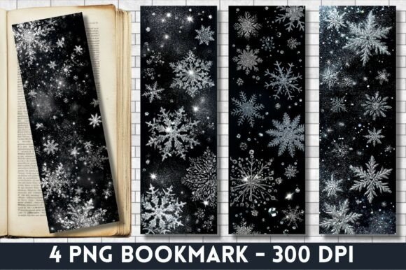 Glitter Silver Snowflake Sky Bookmark vintage silver metal bookmark design