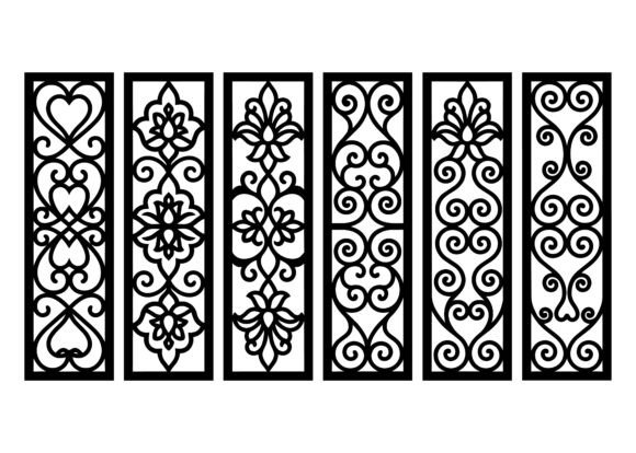 Ornamental Scroll Bookmark EPS Bundle vintage silver metal bookmark design