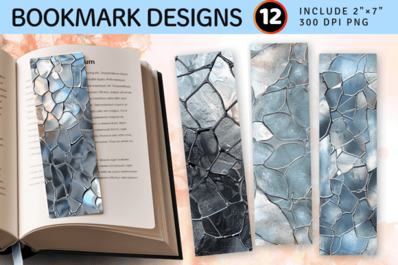 Silver Frosted Stained Glass PNG Bookmark vintage silver metal bookmark design