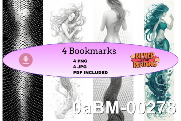 Mermaid Elegance Bookmark Set vintage silver metal bookmark design