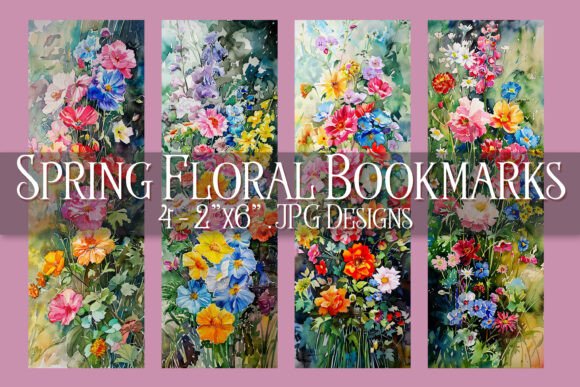 Spring Floral Bookmarks Printable S26 bookmark vintage printable
