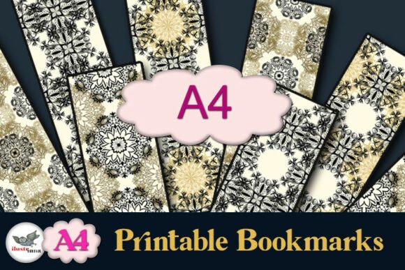 Black and Gold Vintage Bookmarks A4 bookmark vintage printable