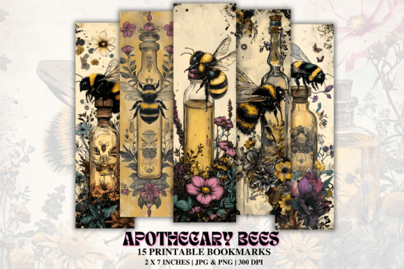 Honey Bees Vintage Apothecary Bookmarks bookmark vintage printable