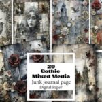 Gothic Mixed Media Junk Journal Pages vintage bookmark ideas design template