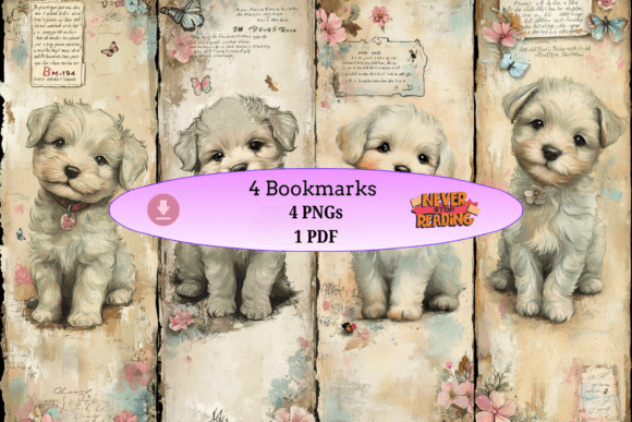 Shaggy Puppy Bookmark Set vintage bookmark ideas design template