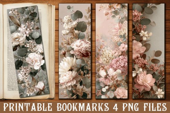 Vintage Peony Eucalyptus Art Bookmark vintage bookmark ideas design template