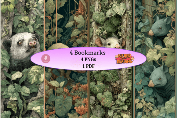 Hidden Forest Animals Bookmarks vintage bookmark ideas design template