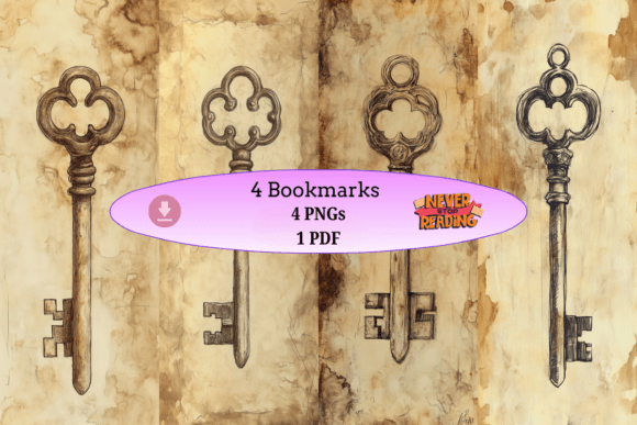 Antique Keys Bookmark Set vintage bookmark ideas design template