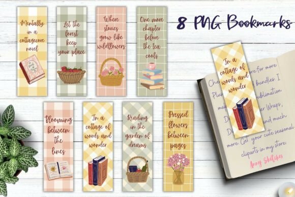 Cottagecore Aesthetic Bookmarks Bundle vintage bookmark ideas design template