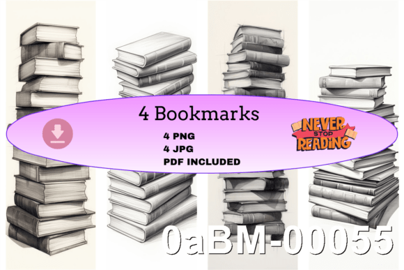 Sketch Book Stack Bookmarks vintage bookmark ideas design template
