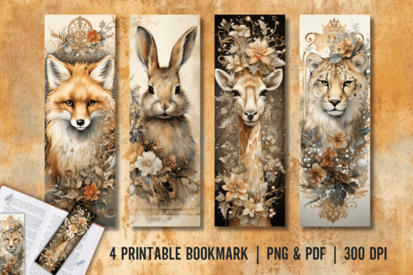 Animal Vintage Bookmark Sublimation vintage bookmark printable diy