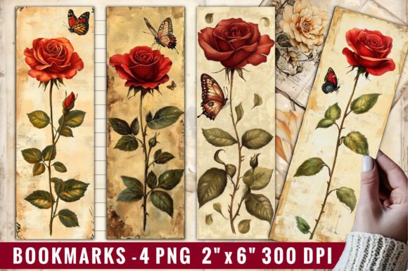 Vintage Rose Printable Bookmark vintage bookmark printable diy