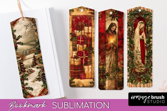 Vintage Christmas Bookmark PNG Printable Vol. 198 vintage bookmark printable diy