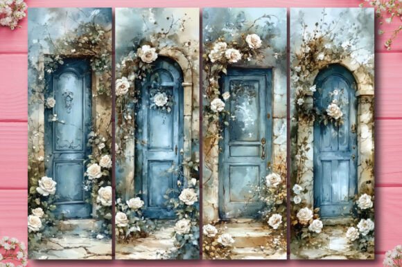 Vintage Floral Door Printable Bookmark vintage bookmark printable diy