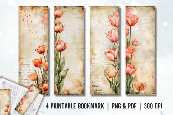 Tulip Vintage Bookmark Printable vintage bookmark printable diy
