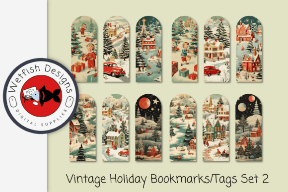 Vintage Scrapbook Christmas Bookmark vintage bookmark christmas printable
