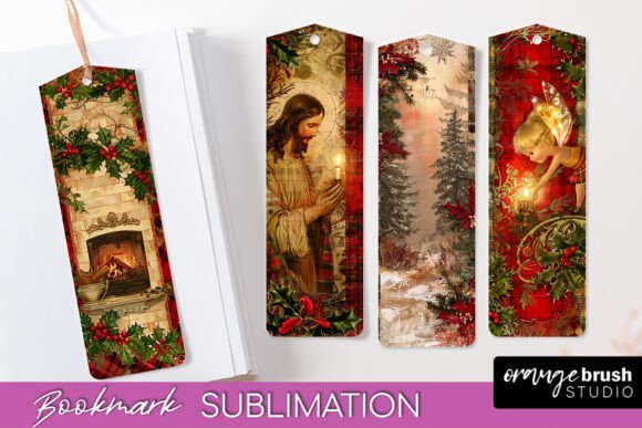 Vintage Christmas Bookmark PNG Printable Vol. 135 vintage bookmark christmas printable