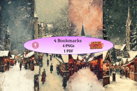 Vintage Christmas Market Set vintage bookmark christmas printable