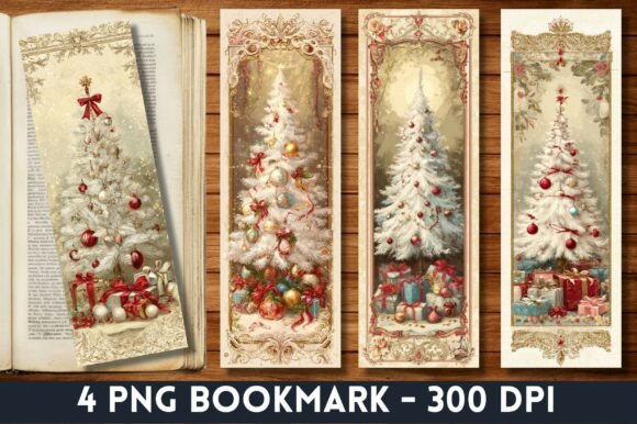 Vintage Shabby Chic Christmas Bookmark vintage bookmark christmas printable