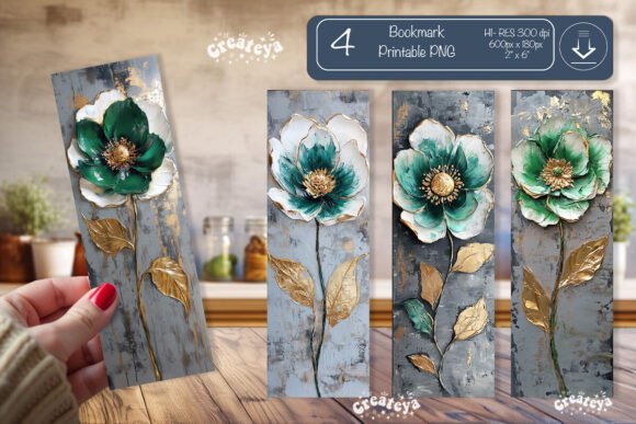 Vintage Floral Bookmark Printable PNG Vol. 15 vintage floral bookmark printable